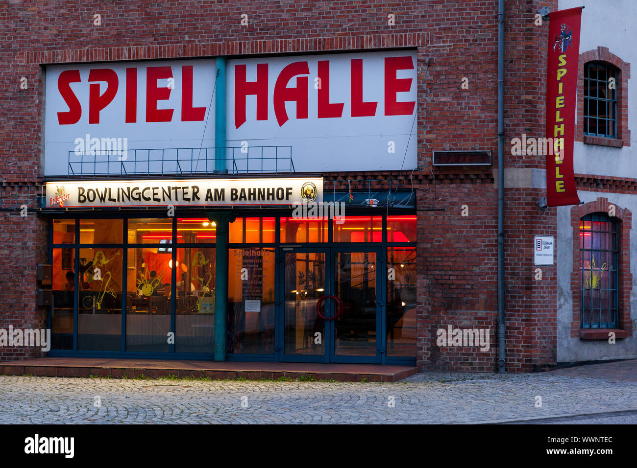 Wernigerode Spielhalle presso la stazione ferroviaria Foto Stock