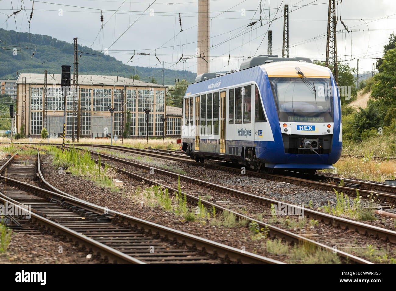 I binari ferroviari Blankenburg Harz stazione ferroviaria Foto Stock