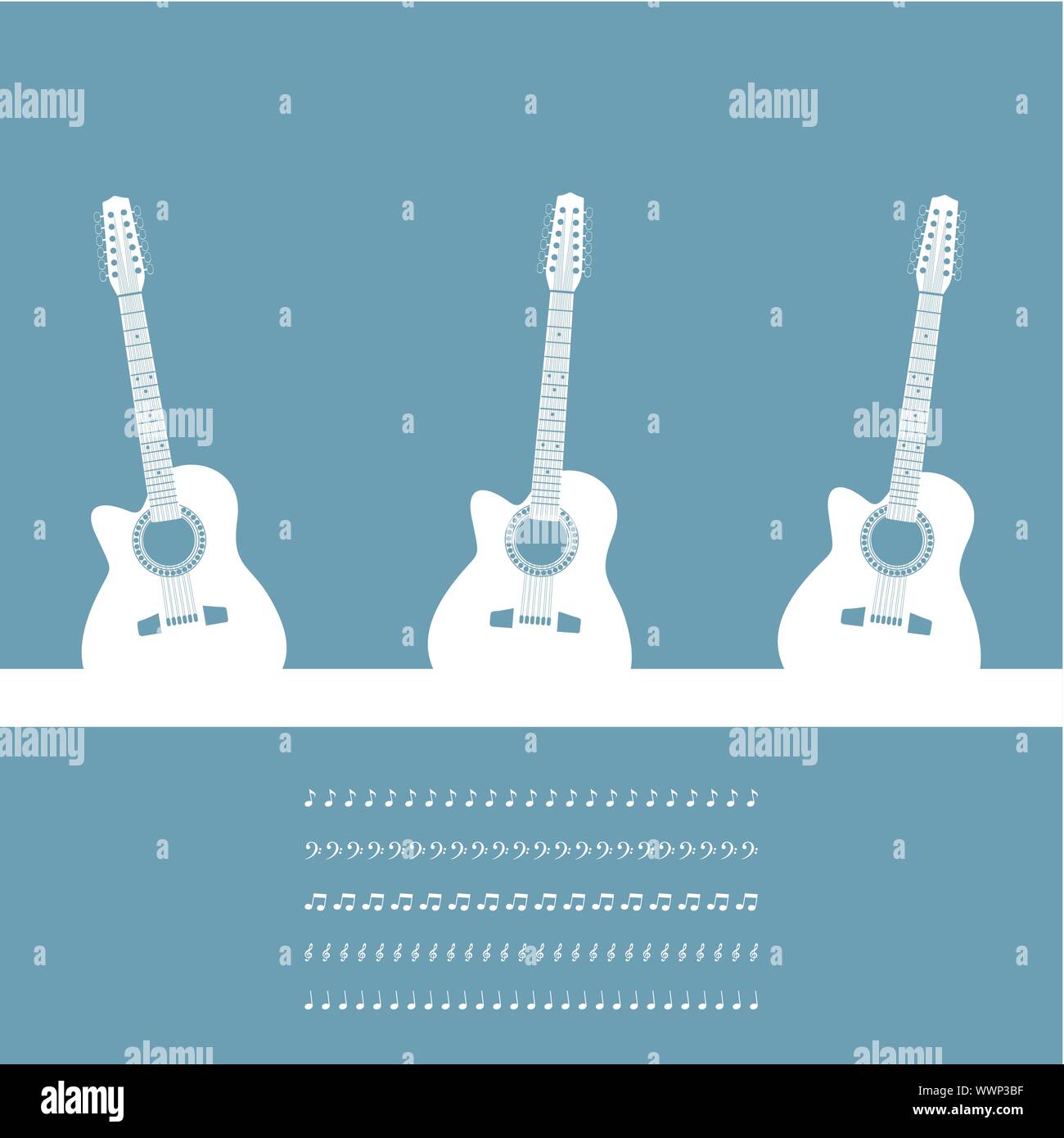 Tre chitarre Illustrazione Vettoriale