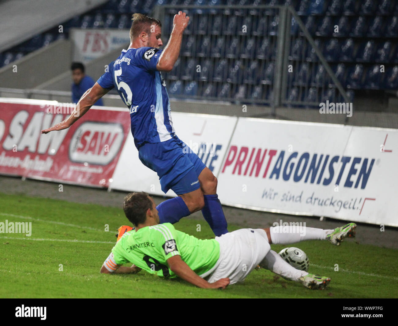 3. Liga Saison 2015/2016 Punktspiel 1. FC Magdeburg - Chemnitzer FC Foto Stock