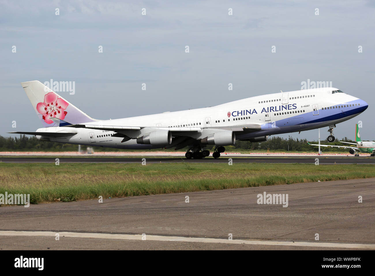 China Airlines Boeing 747-400 aeromobile Taipei Taoyuan Airport Foto Stock