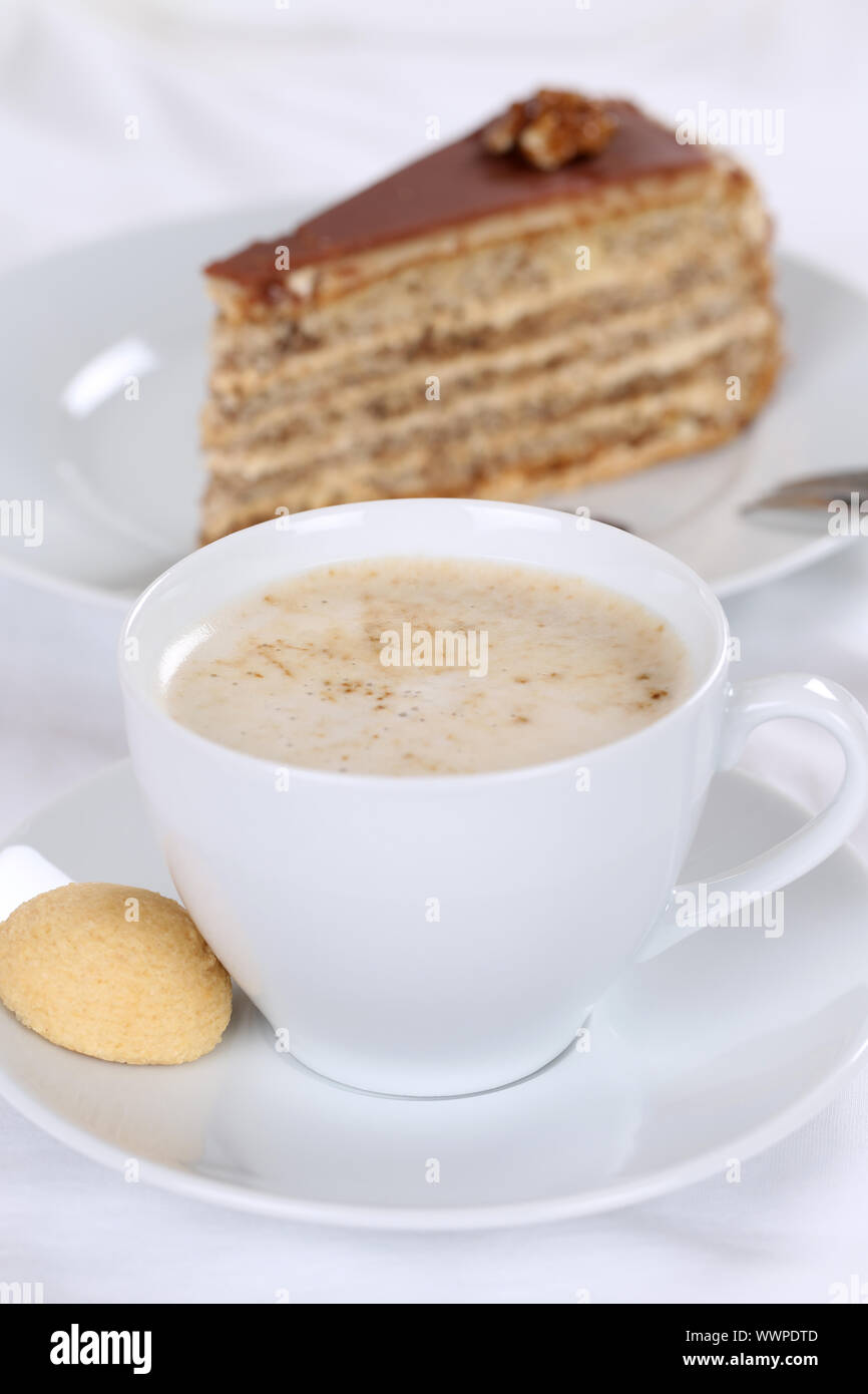 Caffè e torta dolce torta, dessert Foto Stock