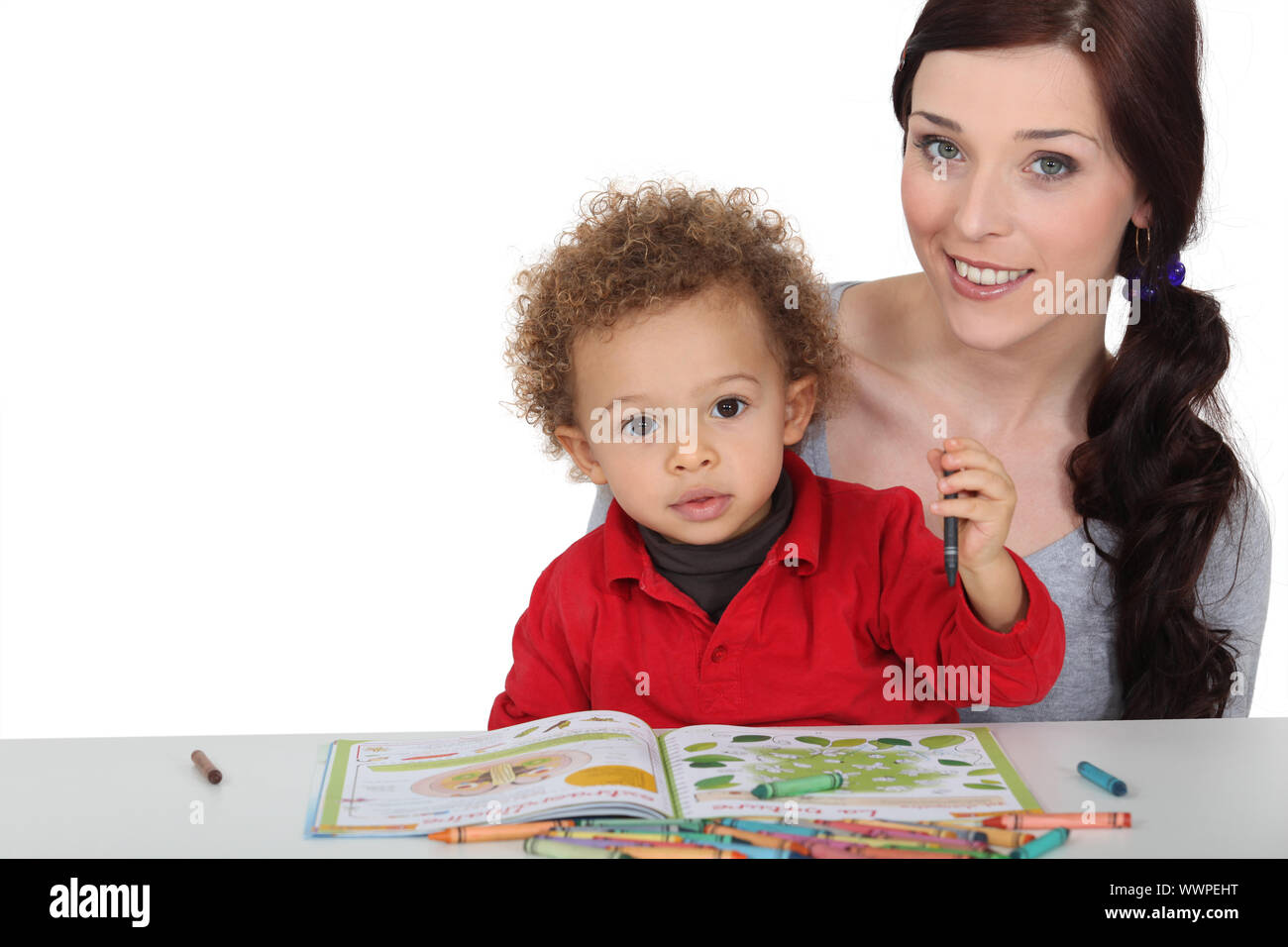 La madre e il bambino disegno Foto Stock