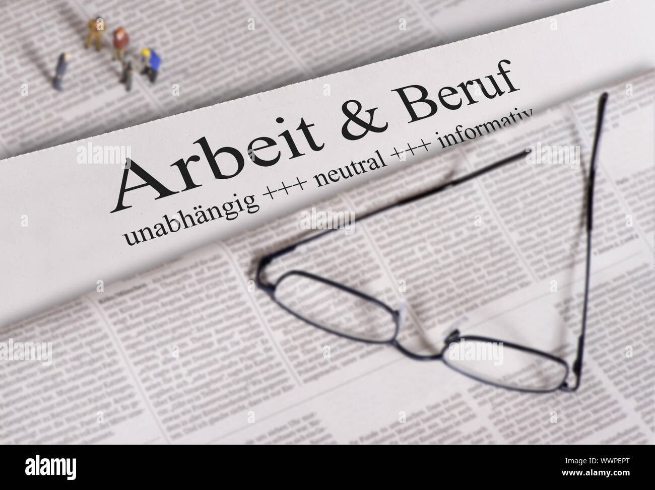 Giornale con titolo di lavoro e occupazione Foto Stock