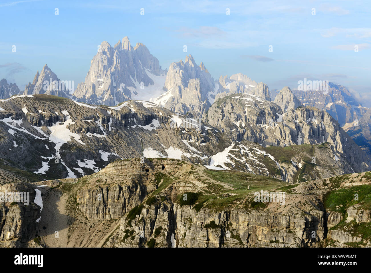 Tree merlature , Tre Cime di Lavaredo Foto Stock