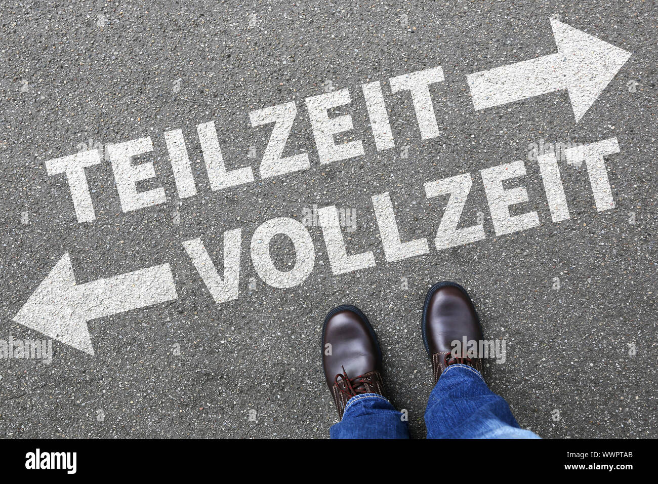 Part-time o full-time imprenditore uomo d'affari il concetto di lavoro Foto Stock