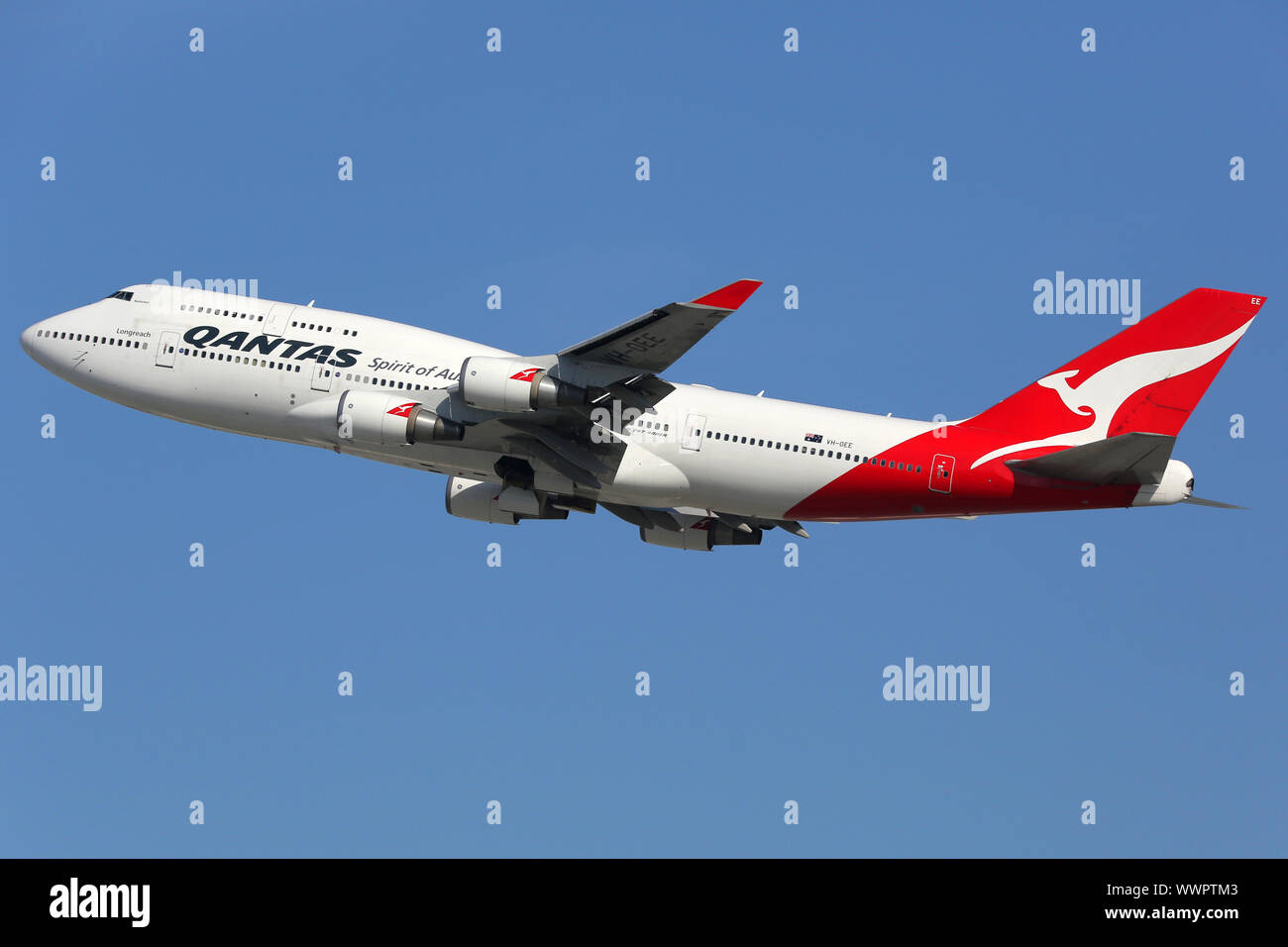 Qantas Boeing 747-400 Flugzeug Foto Stock