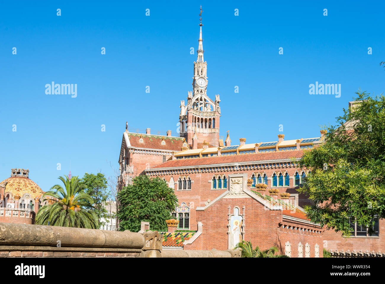 Il famoso ospedale de la Santa Creu i Sant Pau a Barcellona Foto Stock