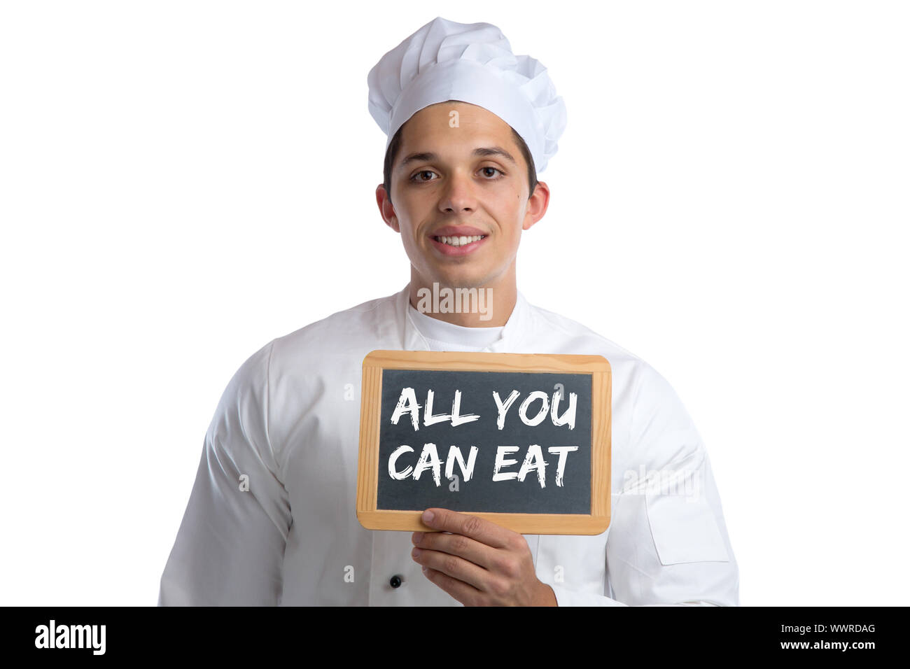 Tutto quello che potete mangiare cibo a buffet pranzo ristorante food cucinare con tavolo cook cut-out Foto Stock