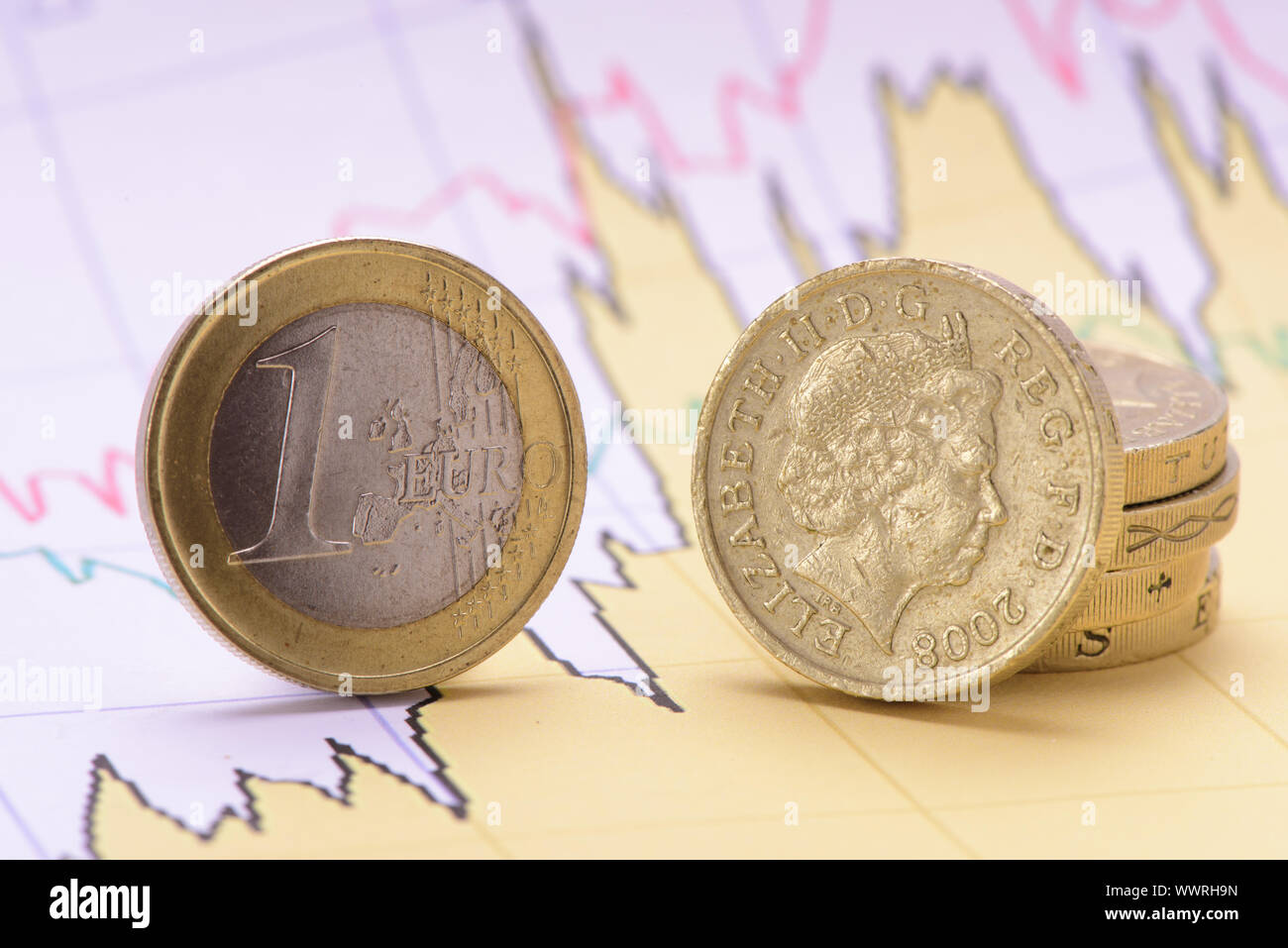 Tasso di cambio della sterlina in euro immagini e fotografie stock ad