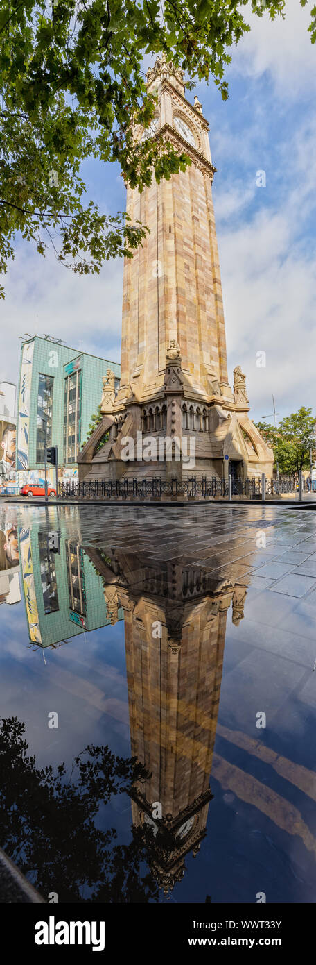 Albert Memorial Clock Tower di Belfast, Irlanda del Nord Foto Stock