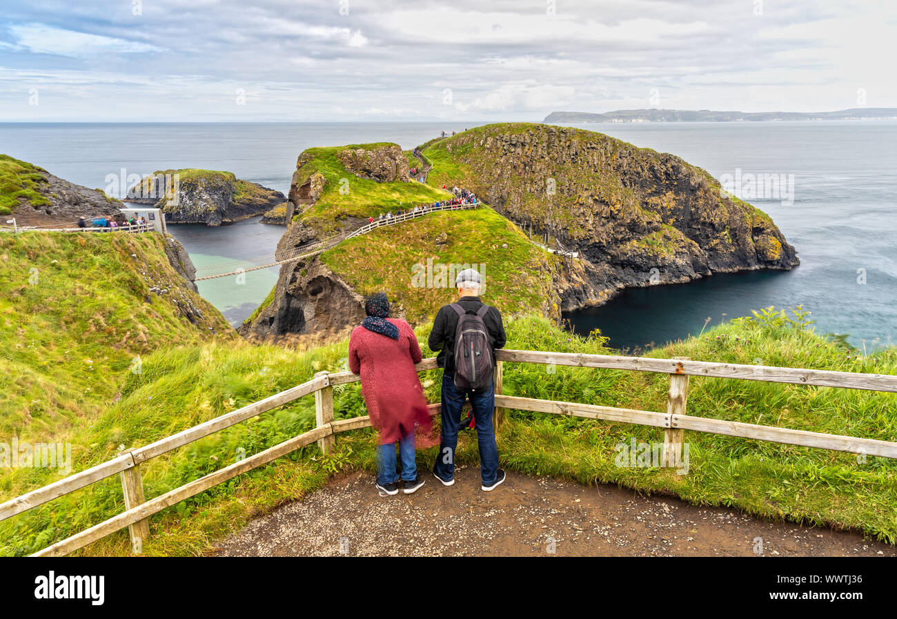 Impressione di Carrick-a-Rede in Irlanda del Nord Foto Stock
