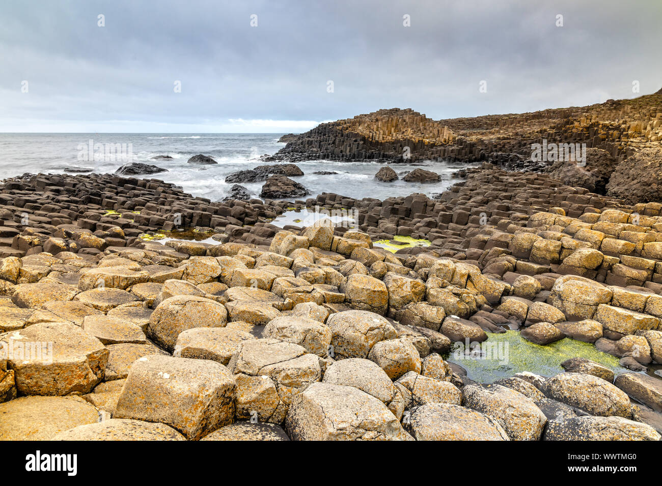 Impressione dei Giganti Causeway in Irlanda del Nord Foto Stock