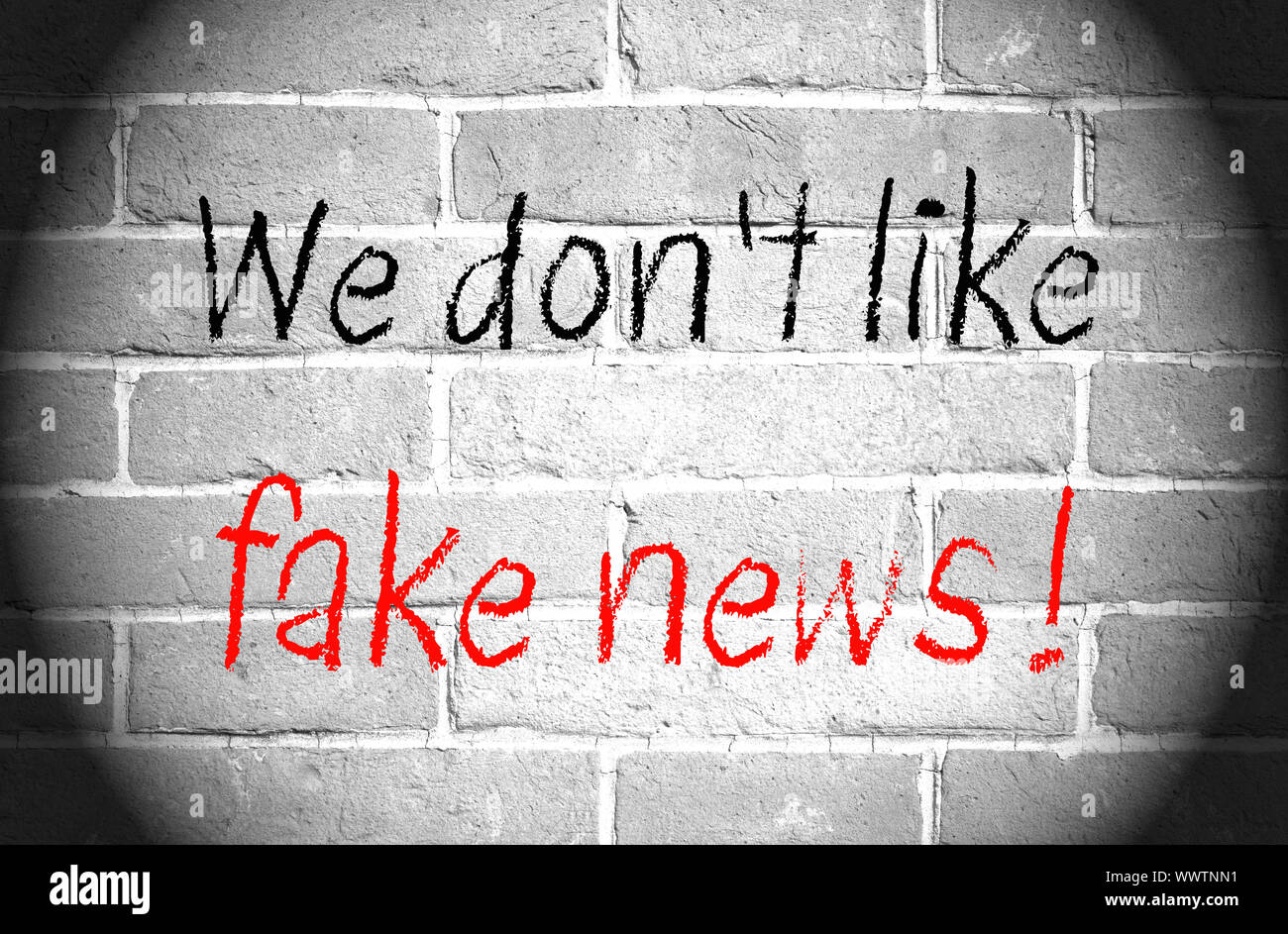 Non ci piace fake news Foto Stock