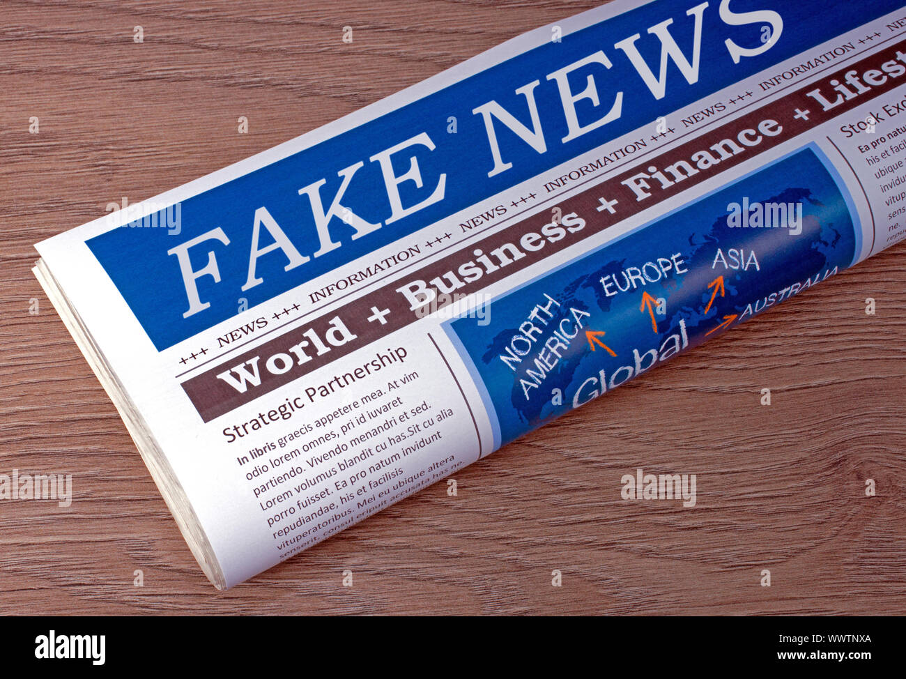 Fake News Giornale Foto Stock