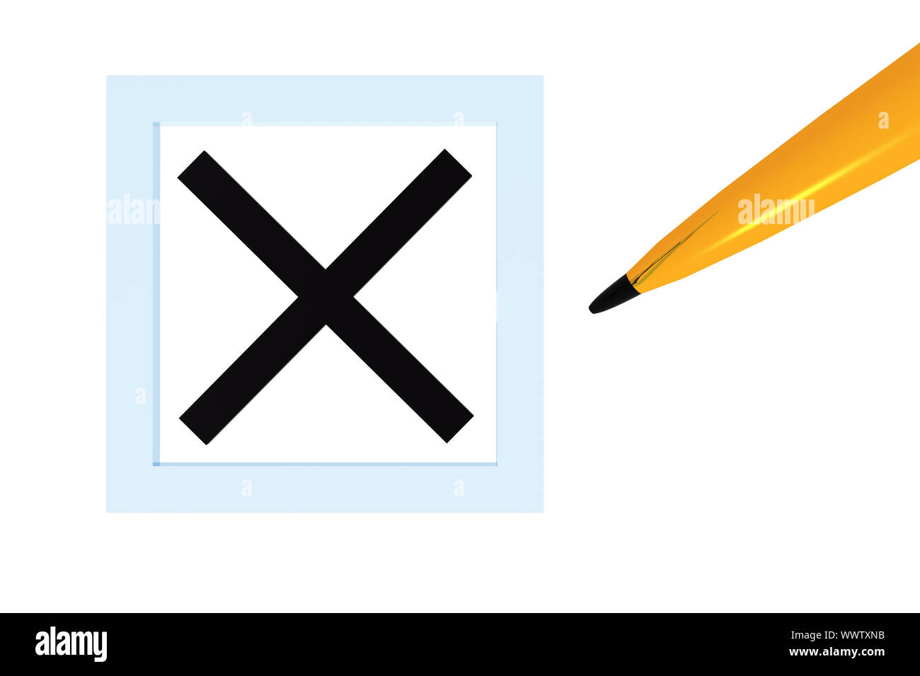 X casella selezionata 3d icona del concetto Foto stock - Alamy