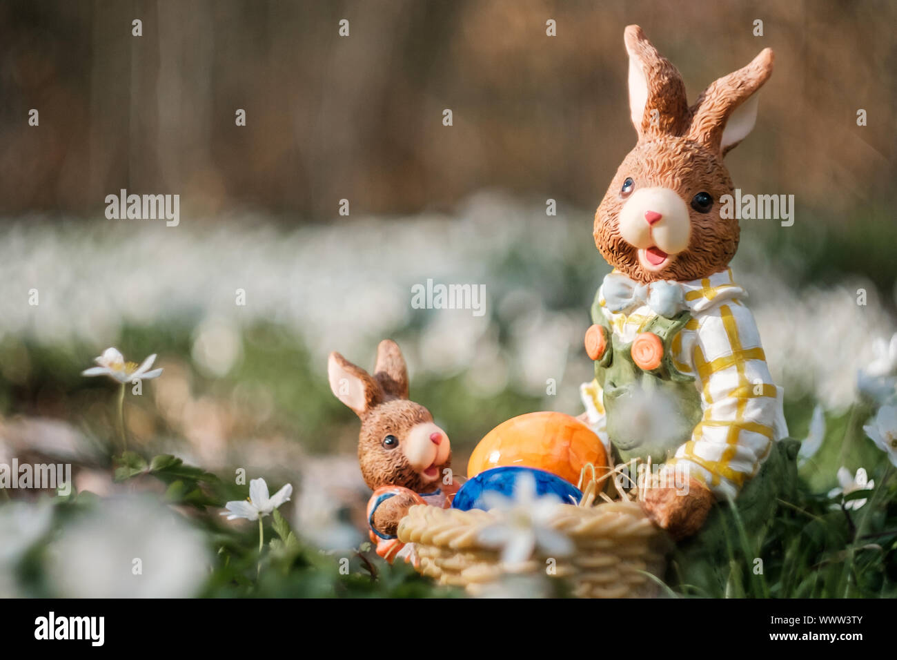 Motivo di pasqua con il coniglietto di Pasqua Foto Stock