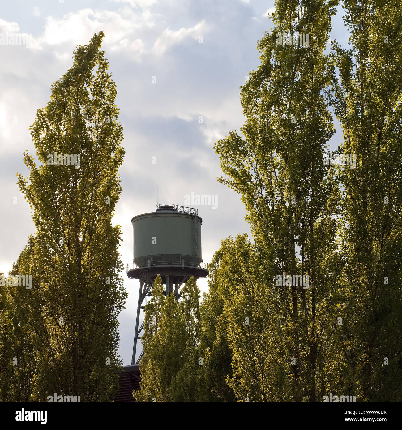 Ater serbatoio di Jahrhunderthalle in Westpark, Bochum, la zona della Ruhr, Germania, Europa Foto Stock