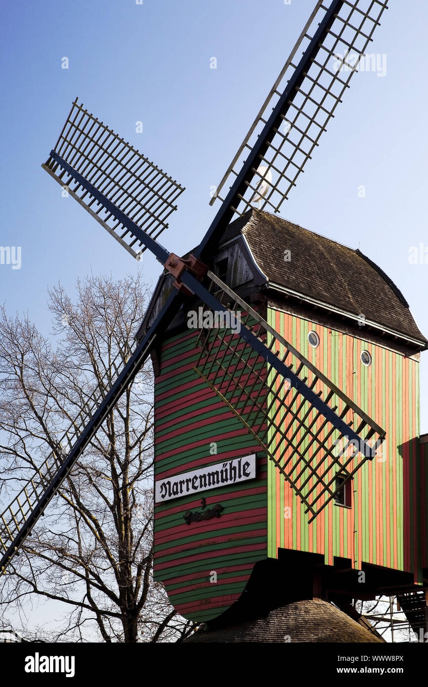 Mill Narrenmuehle con museo, Viersen, Basso Reno, Renania settentrionale-Vestfalia, Germania, Europa Foto Stock