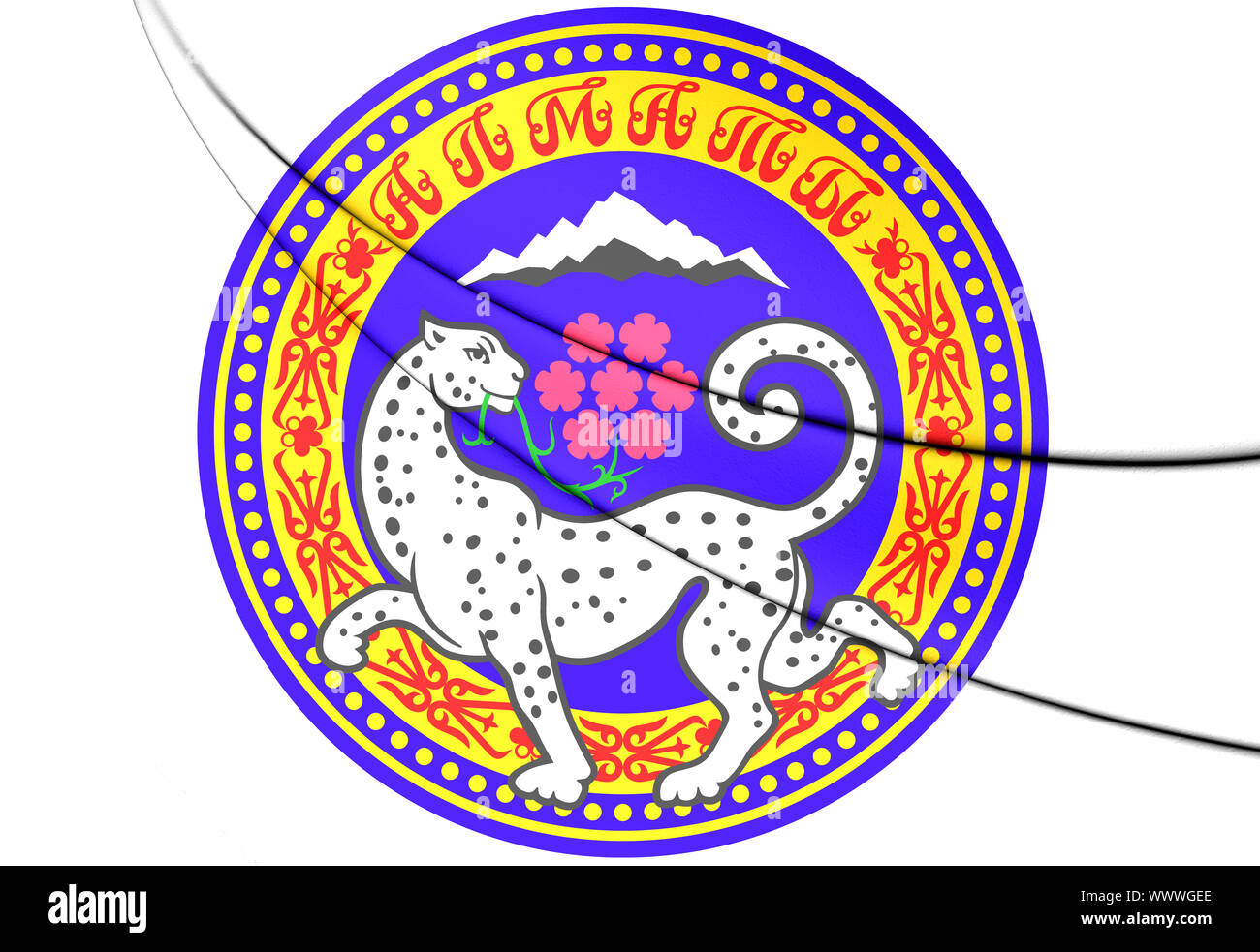 Almaty stemma, Kazakistan. 3D'illustrazione. Foto Stock