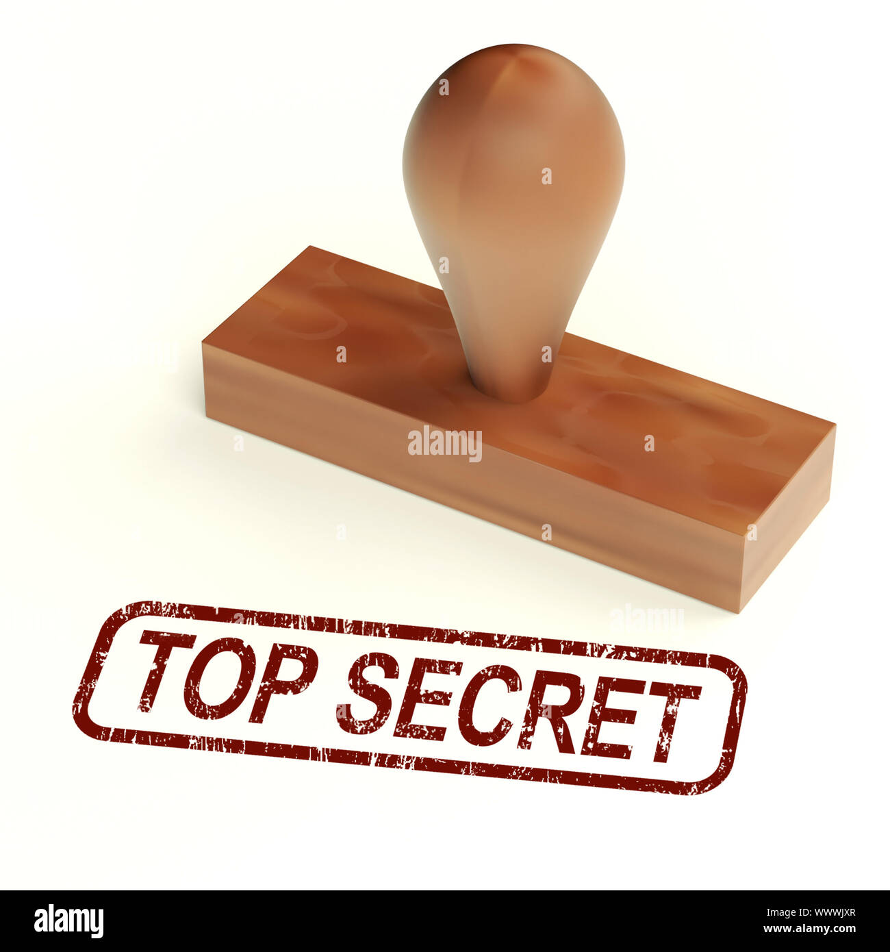 Top Secret timbro di gomma che mostra classificati corrispondenza Foto Stock