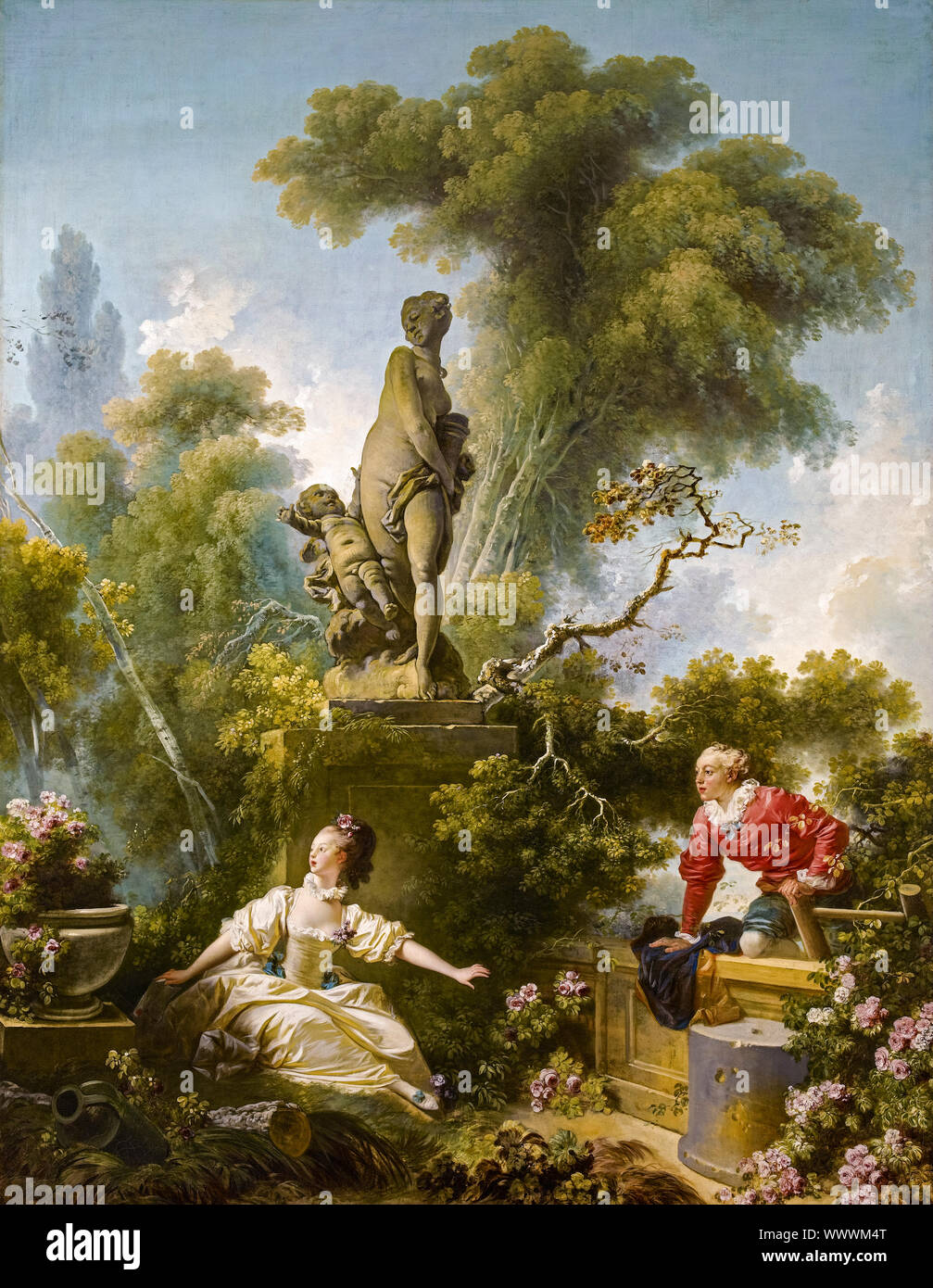 Jean-Honoré Fragonard, pittura, il progresso dell'amore: La riunione, 1771-1772 Foto Stock