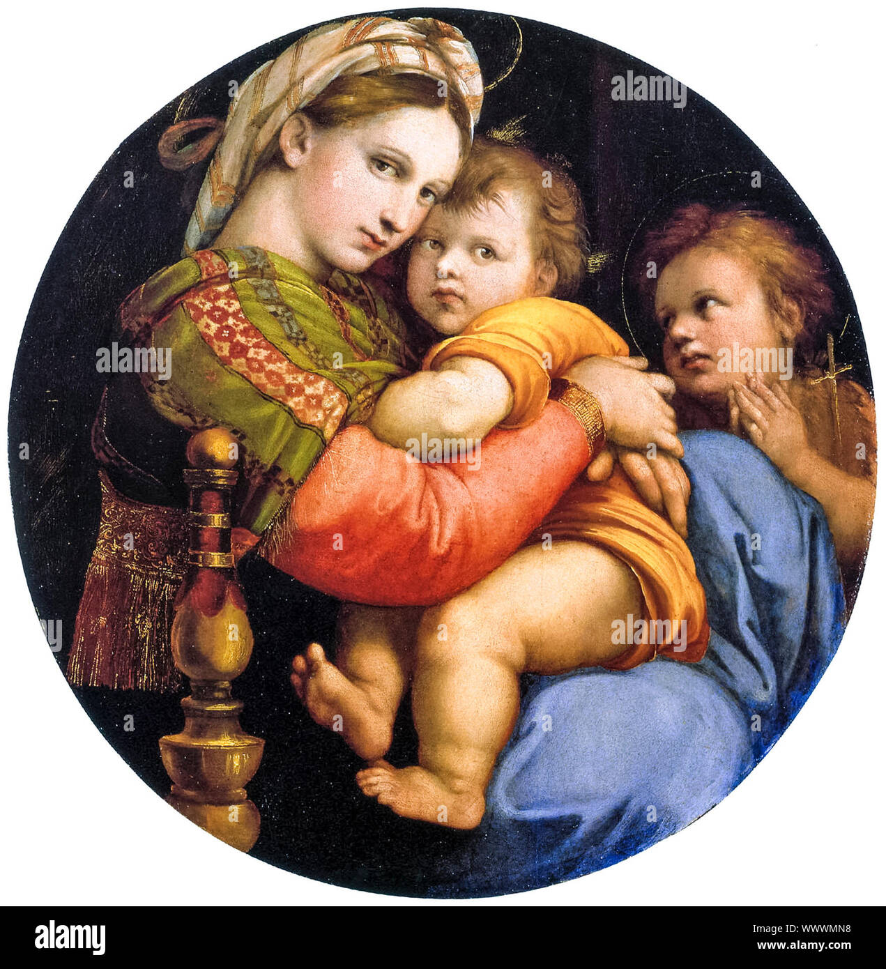 Raffaello, la Madonna della seggiola, pittura, 1513-1514 Foto Stock