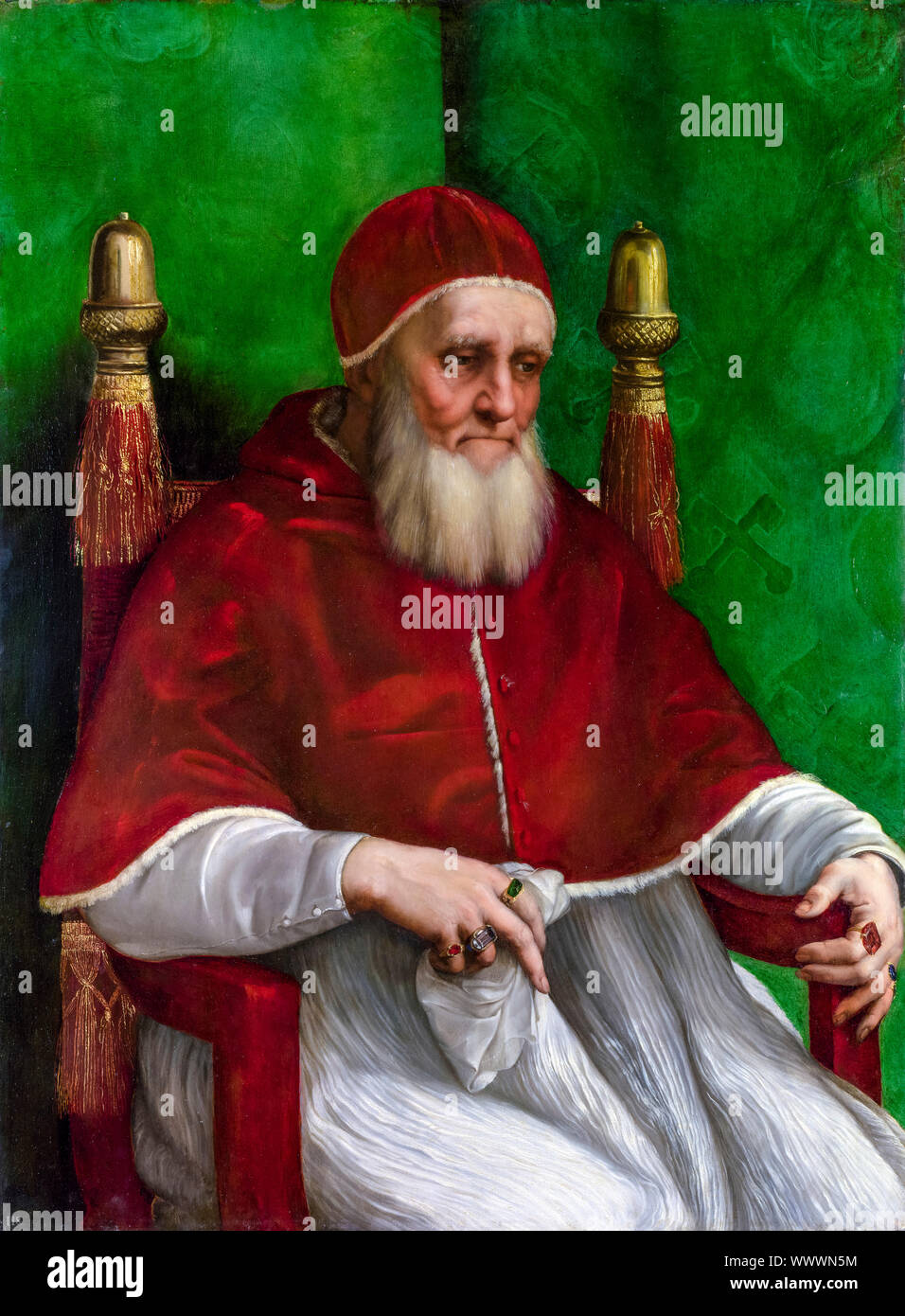 Raffaello, il Papa Giulio II, ritratto dipinto, 1511 Foto Stock