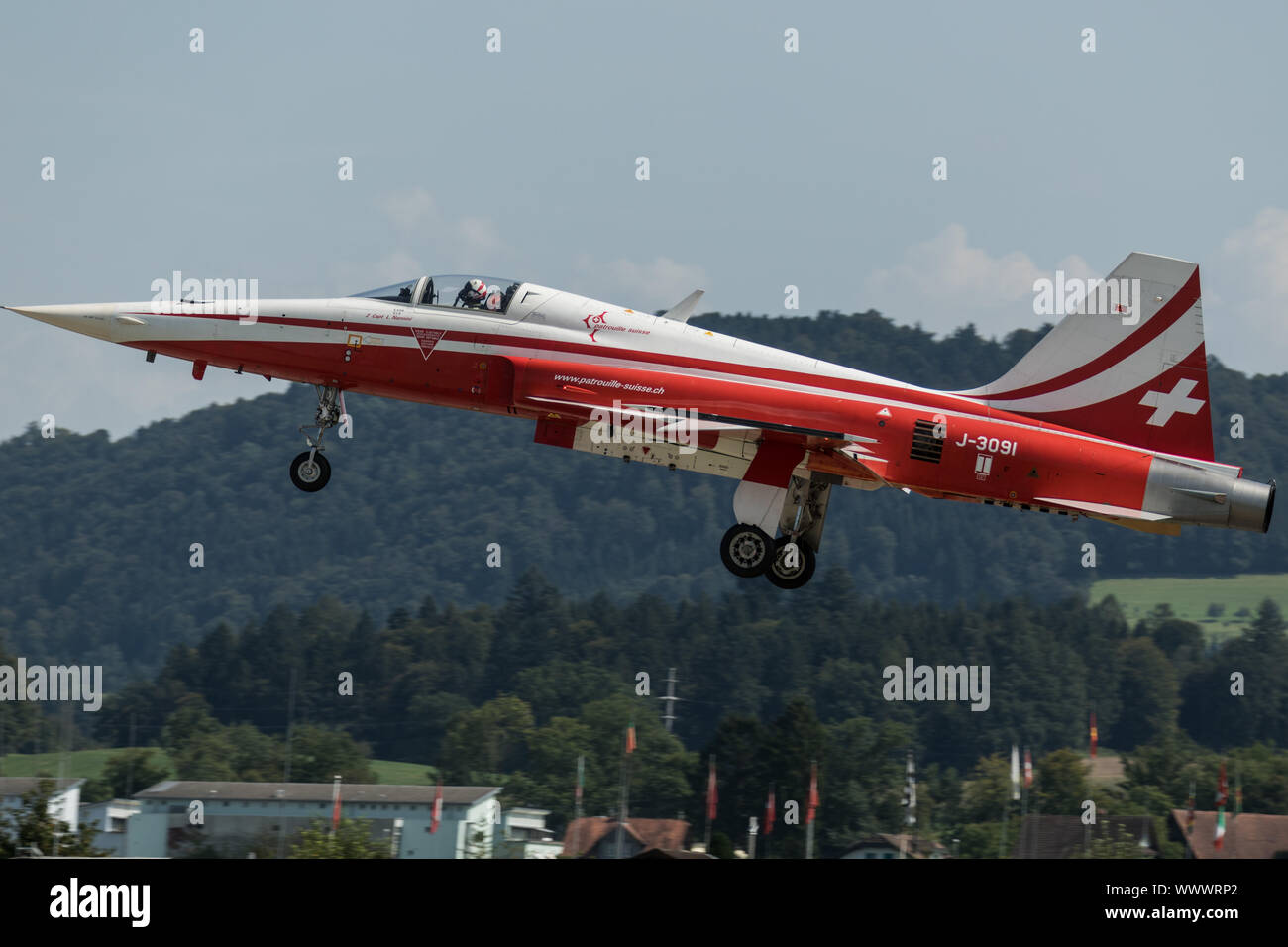 Patrouille Suisse, il volo acrobatico delle Forze aeree svizzere Foto Stock