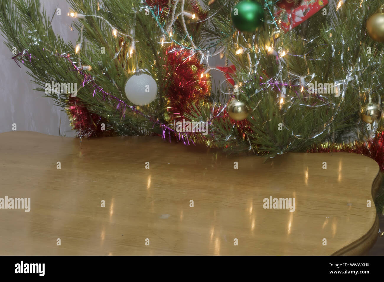 Festa di Natale sfondo con un albero di Natale. Foto Stock