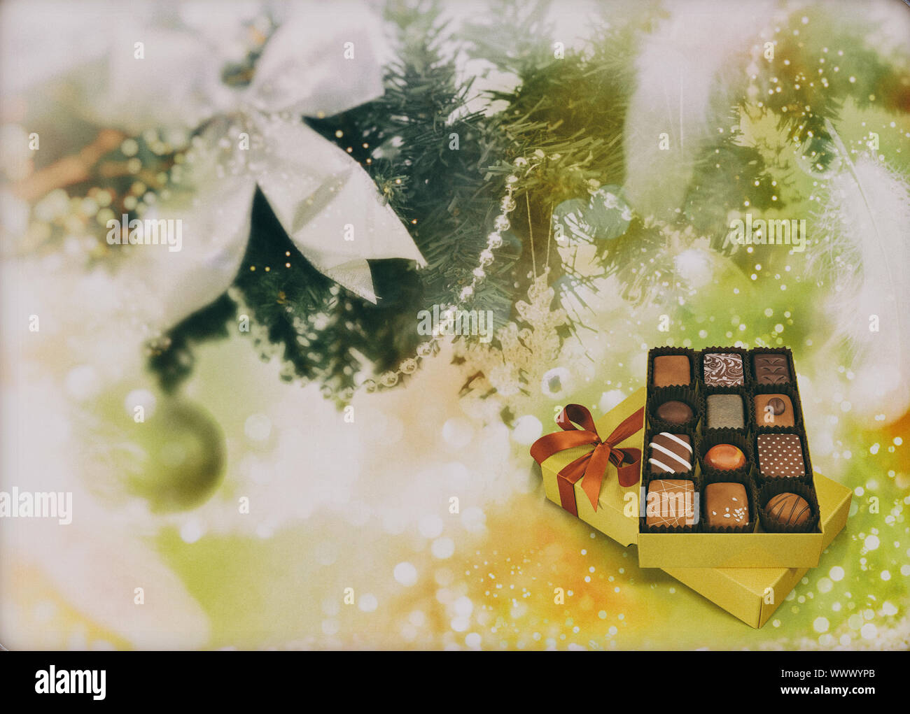 Auguri di Natale, feste sfondo per le immagini. Il rendering 3D Foto Stock