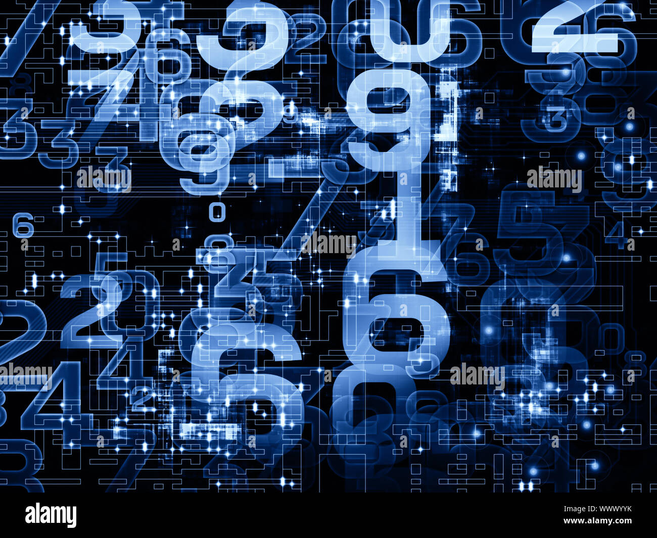 Progettazione di sfondo di numeri sul tema dei moderni sistemi di calcolo,  mondi digitali e di elaborazione delle informazioni Foto stock - Alamy