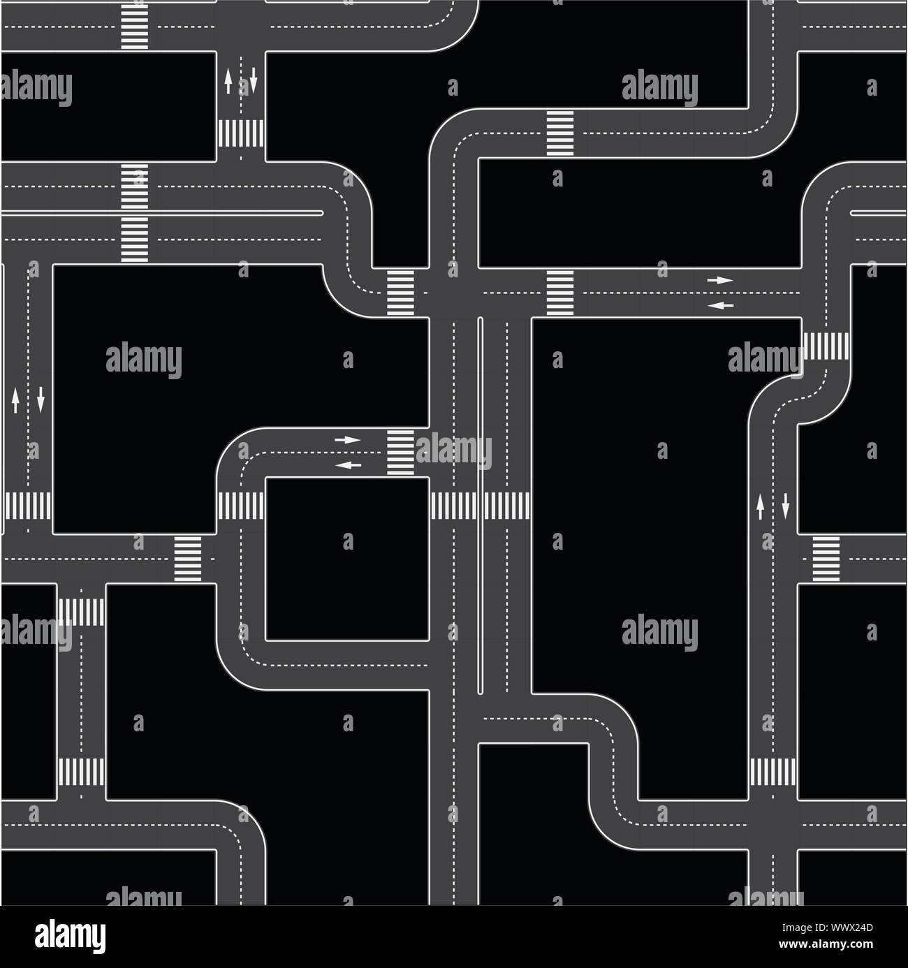 Seamless vettoriale modificabile texture - Strade urbane Illustrazione Vettoriale