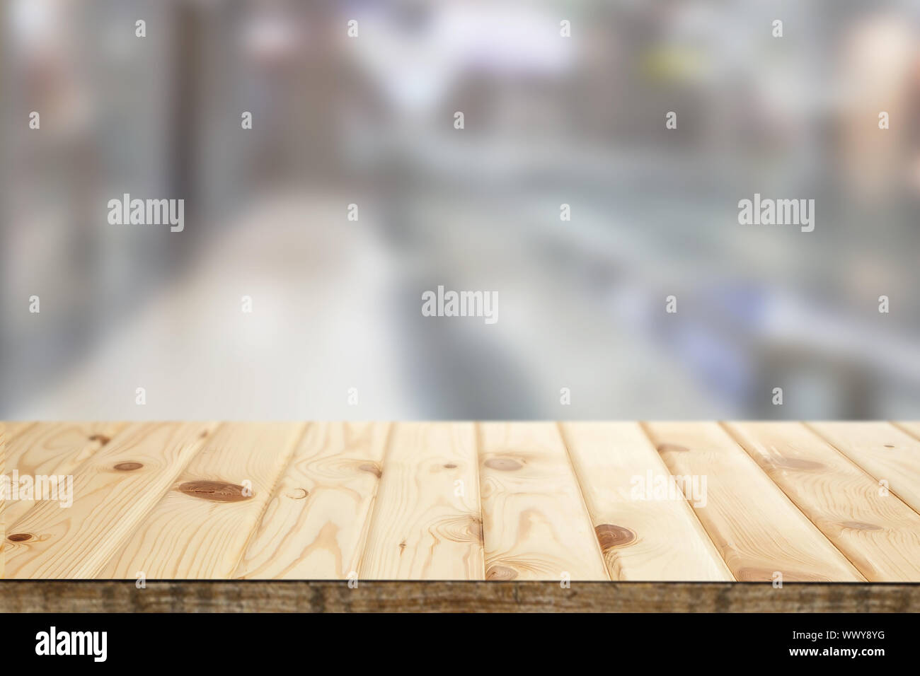 Tavolo in legno immagine di sfondo. Foto Stock