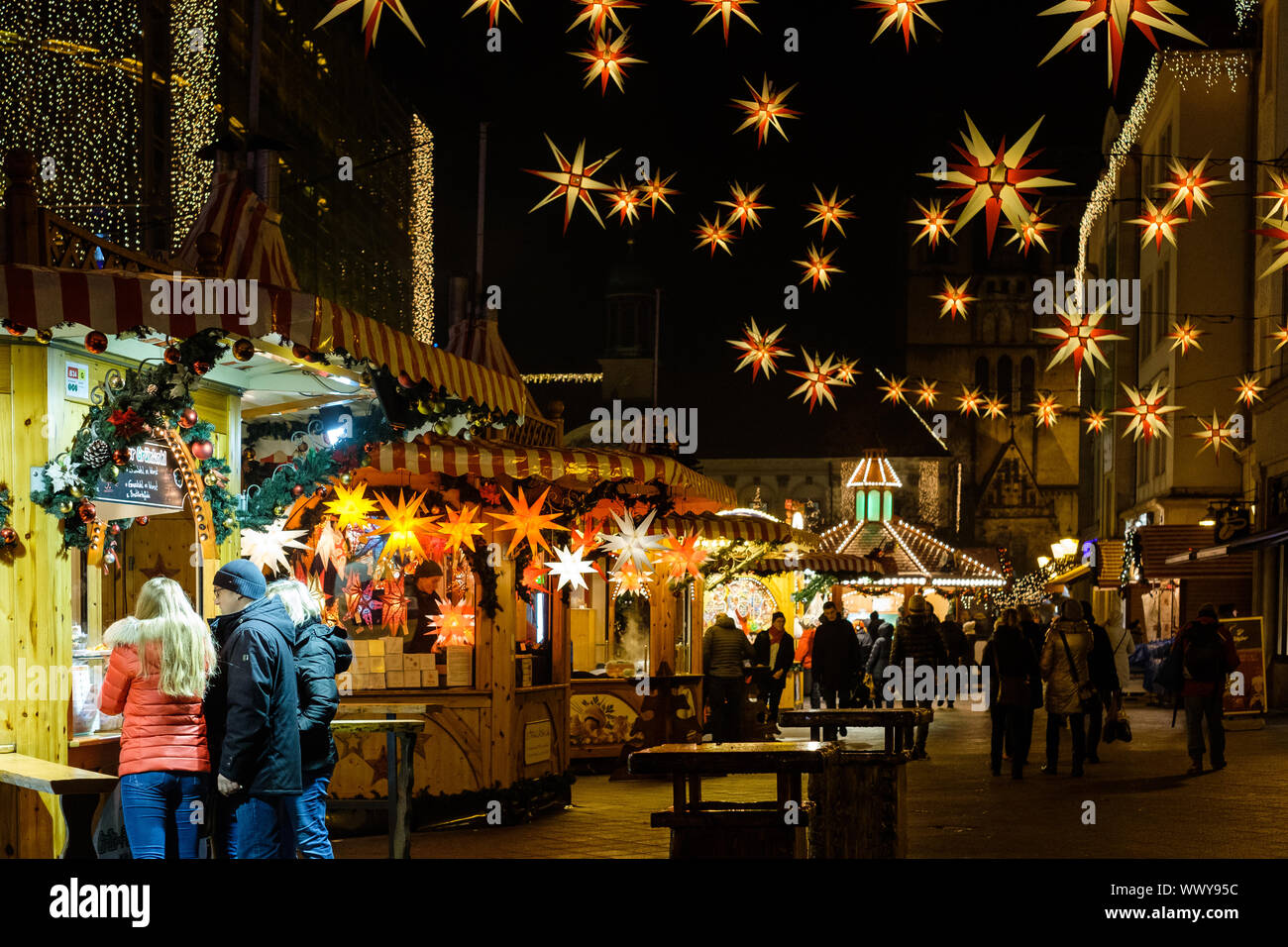 Magdeburg Mercatino di Natale Foto Stock