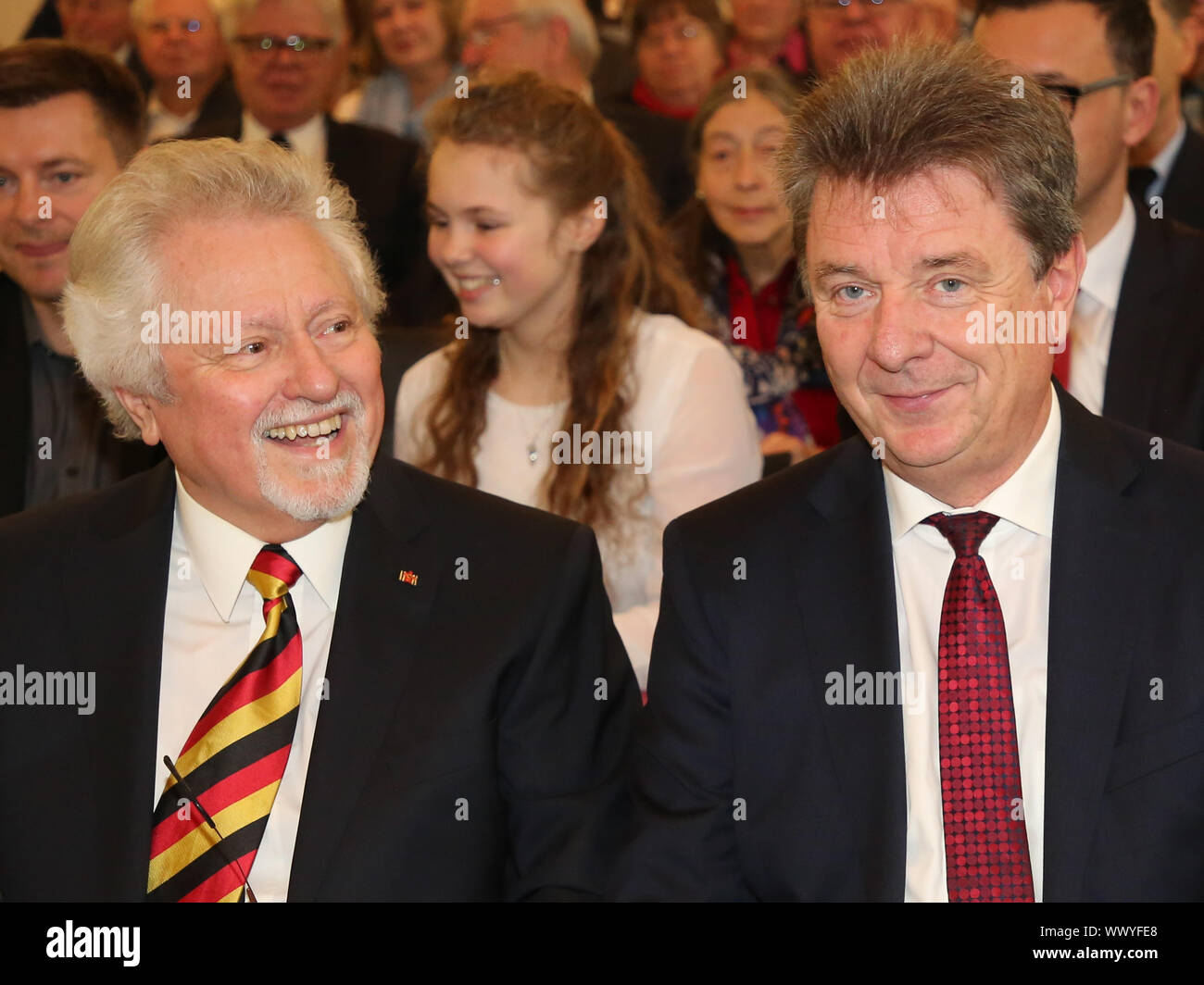 Ex Sindaco di Magdeburgo Willi Polte e sindaco di Magdeburgo il dottor Lutz Trümper (entrambi SPD) Foto Stock