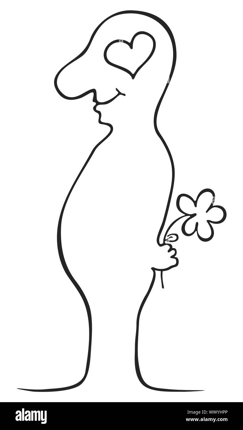 Uomo con il fiore Foto Stock