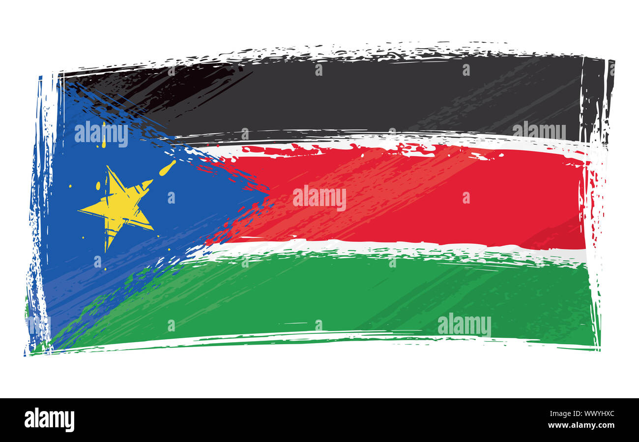 Grunge Sud Sudan bandiera Foto Stock