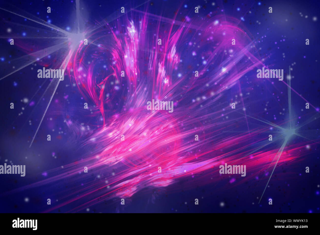 Il frattale Immagine: incandescente strisce colorate e linee. Foto Stock