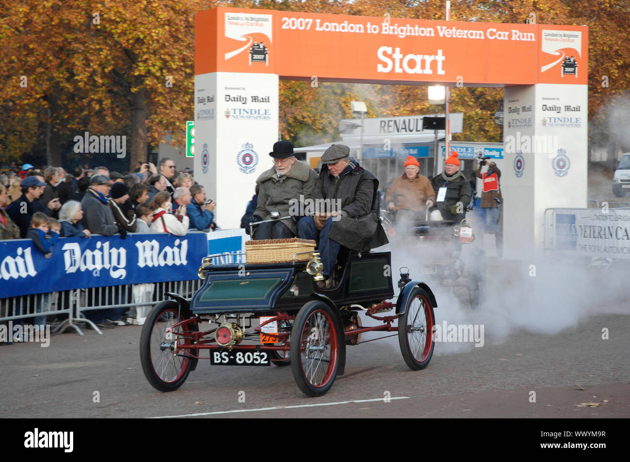 1903 Stanley Steamer sul 2007 Londra a Brighton run. Foto Stock