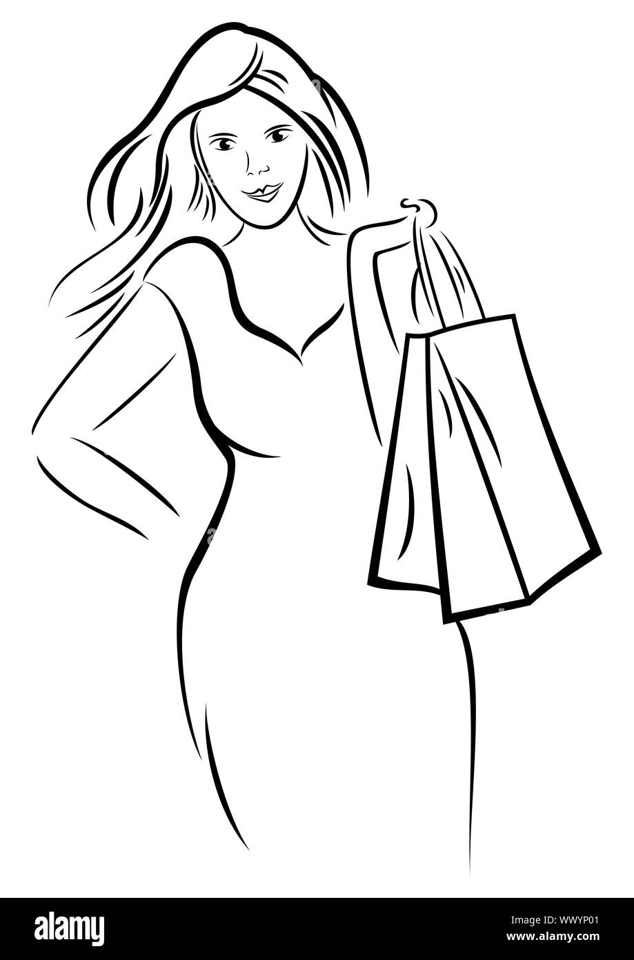 Acquisto della donna Foto Stock