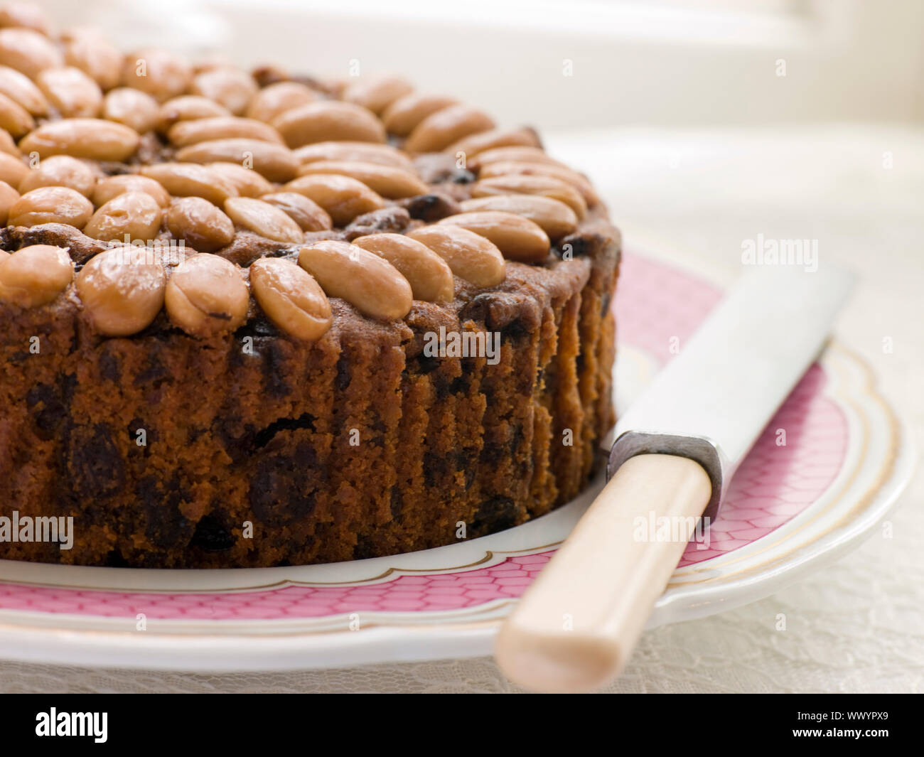 Dundee la torta su un piatto Foto Stock