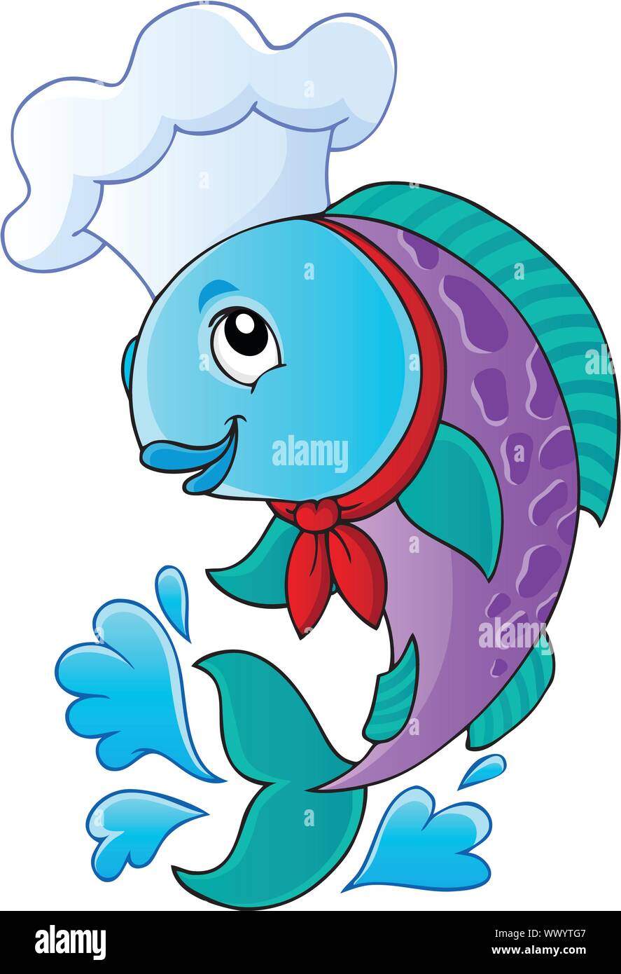Cartoon chef di pesce Illustrazione Vettoriale