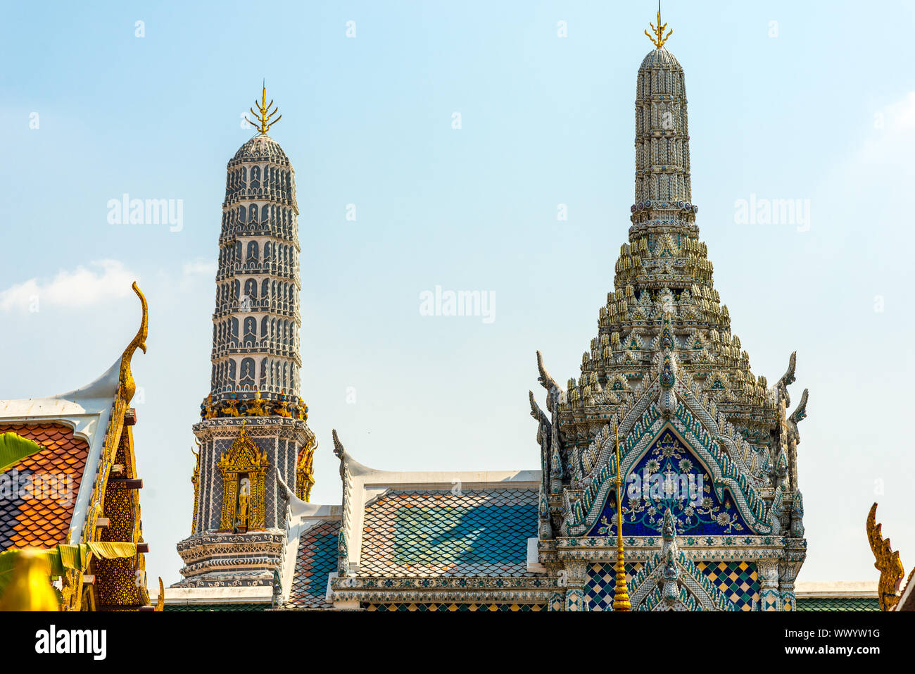 Il Tempio del Buddha di smeraldo nel cuore di Bangkok Foto Stock