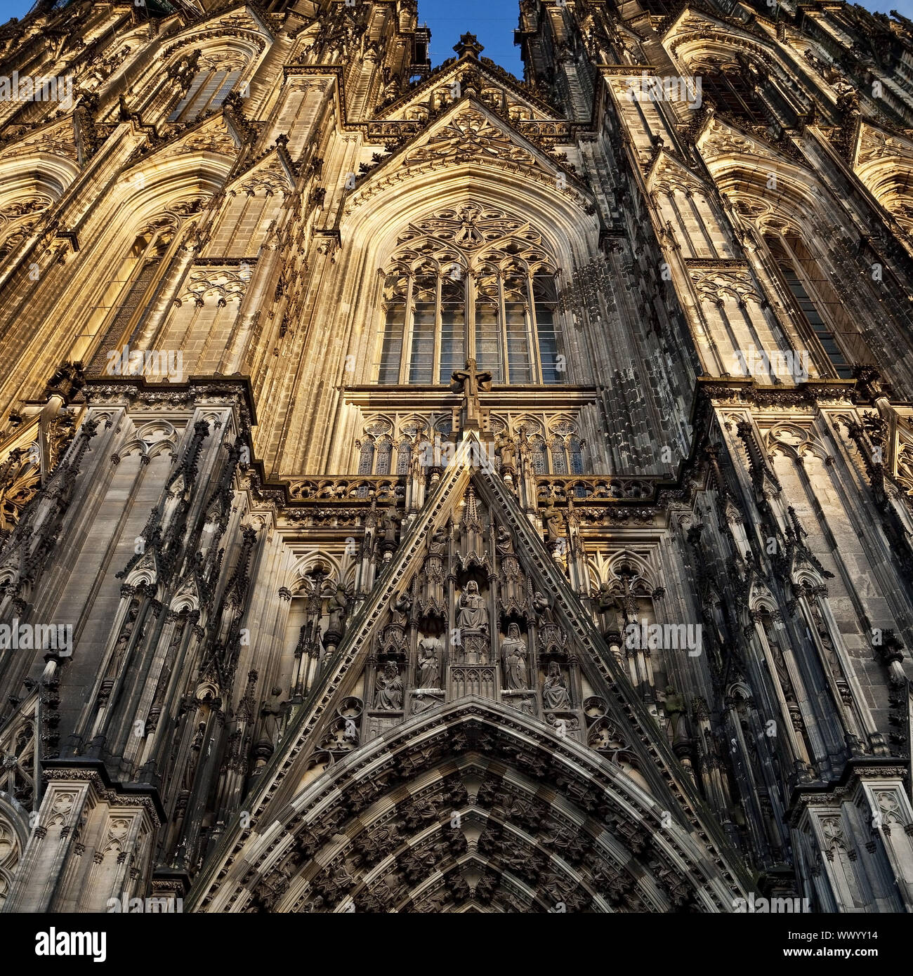 Portale principale, facciata ovest, la cattedrale di Colonia, Colonia, nella Renania settentrionale-Vestfalia, Germania, Europa Foto Stock