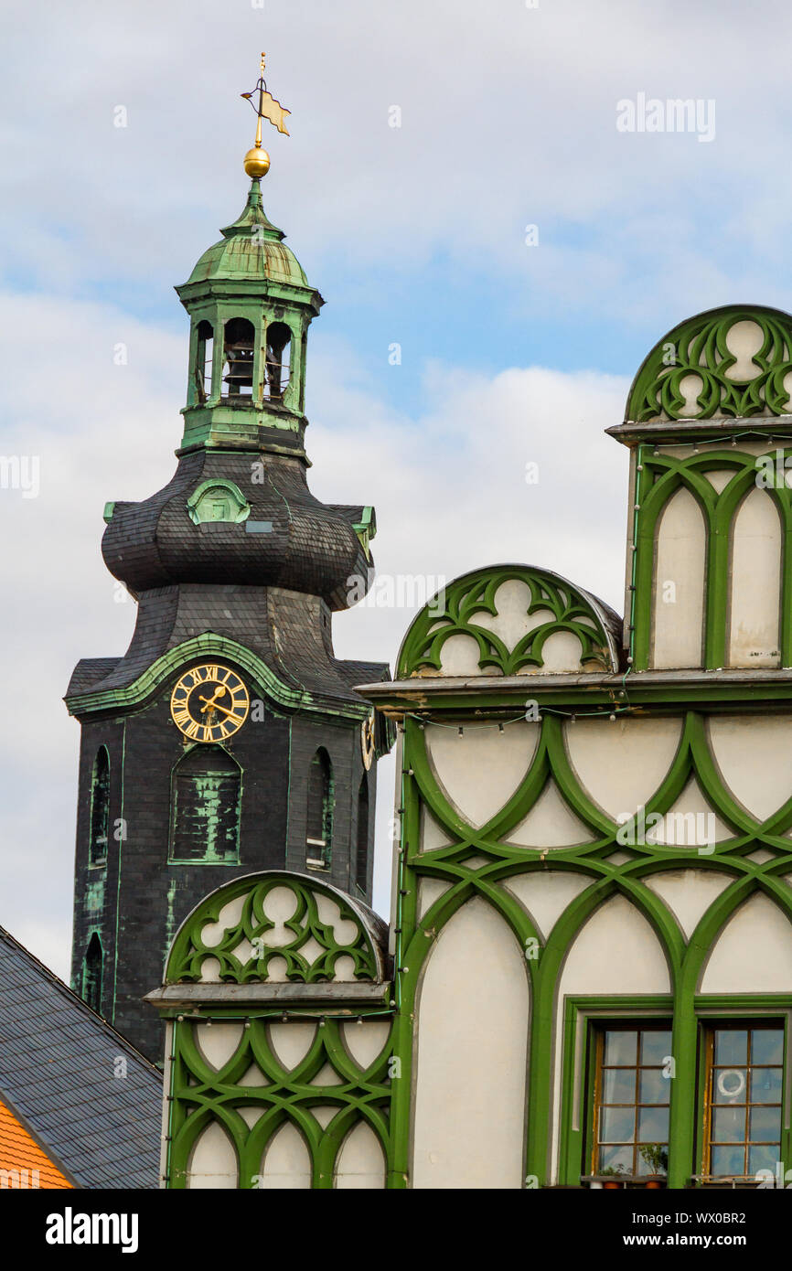 Il centro storico di Weimar in Turingia Foto Stock