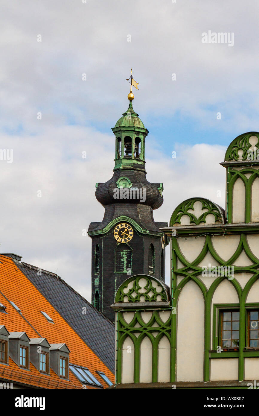 Il centro storico di Weimar in Turingia Foto Stock