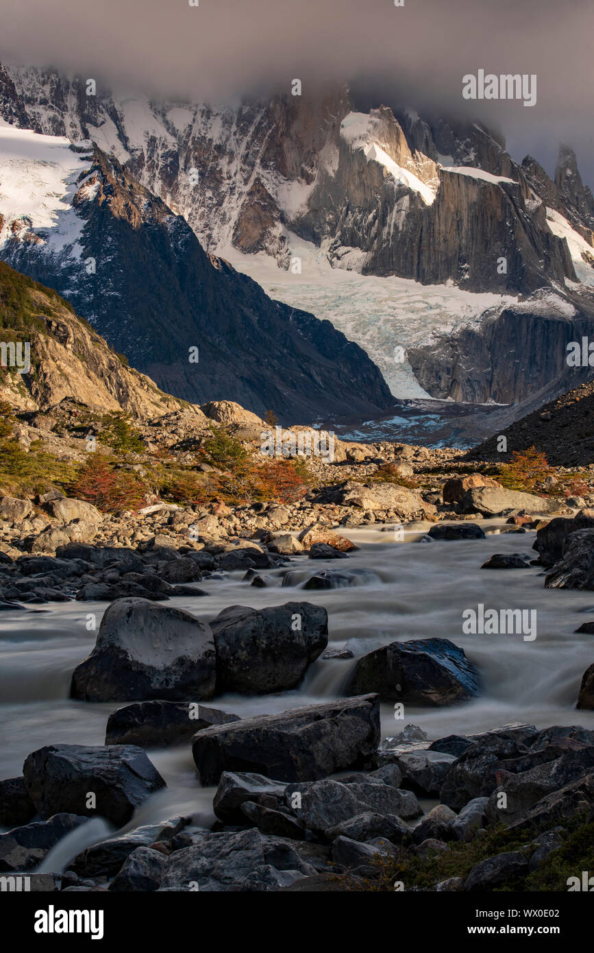 Rio Fitz Roy river, El Chalten, Santa Cruz Provincia, Patagonia, Argentina, Sud America Foto Stock