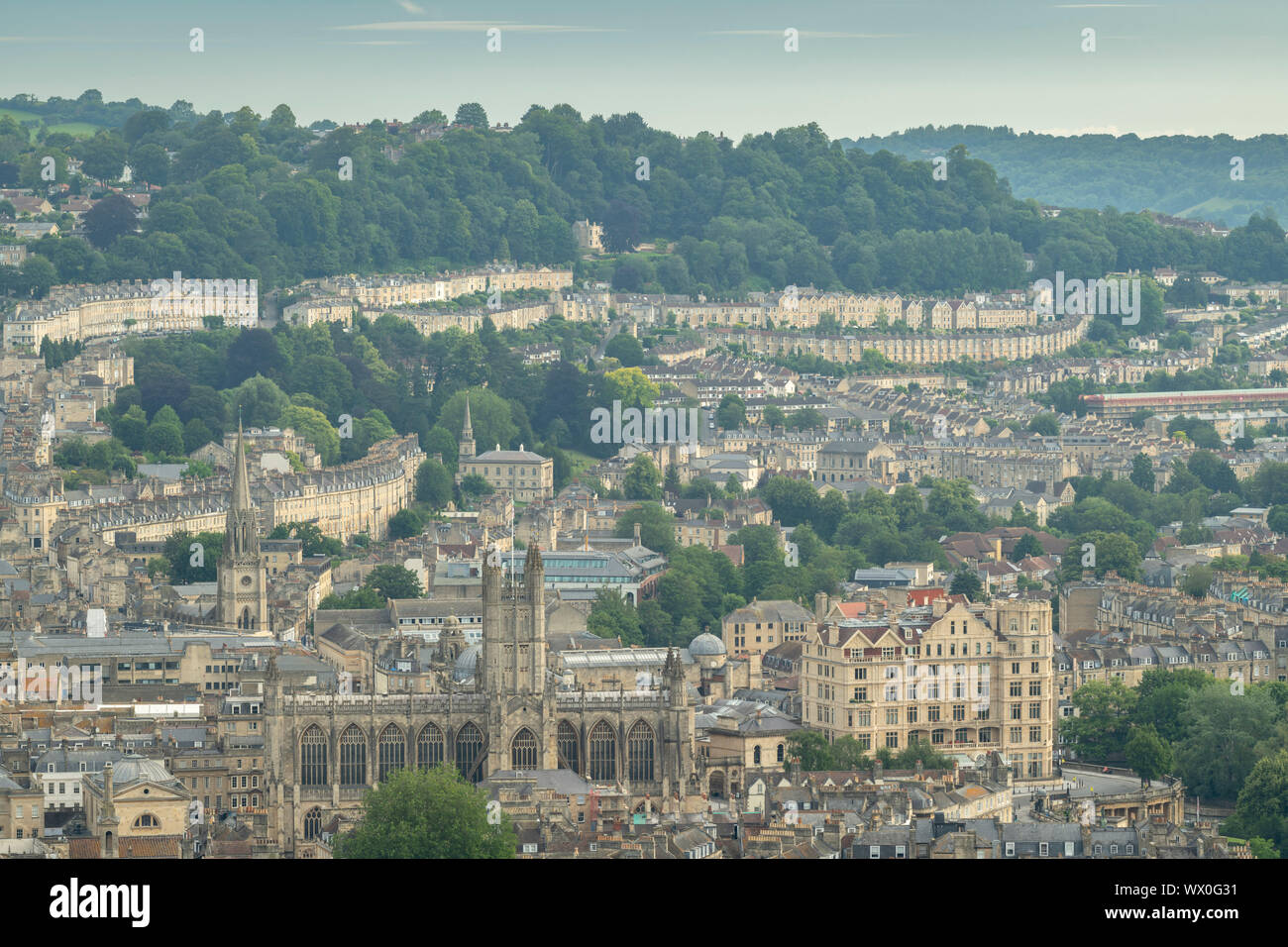 Vista aerea su vasca da Alexandra Park, bagno, Somerset, Inghilterra, Regno Unito, Europa Foto Stock