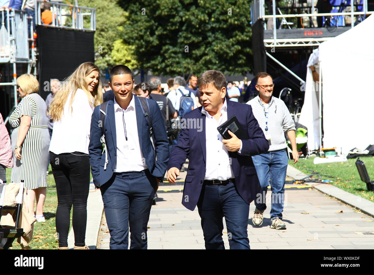 ANDREW BRIDGEN MP A WESTMINSTER, settembre 2019. I politici britannici. Partito conservatore MPS. MP per la North West LEICESTERSHIRE circoscrizione. TPORY MPS. BREXIT . Lasciare significa lasciare. Politica. Politica britannica. Foto Stock